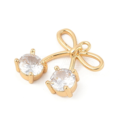Brass Micro Pave Clear Cubic Zirconia Pendants KK-R219-32B-G-1