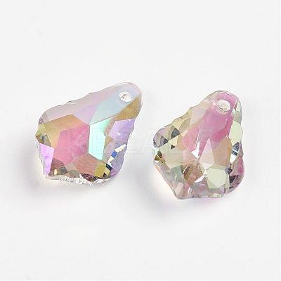 Faceted K9 Glass Charms EGLA-P026-D01-1