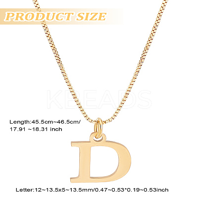 1pc 304 Stainless Steel Letter Pendant Necklaces NJEW-LP0001-38D-G-1