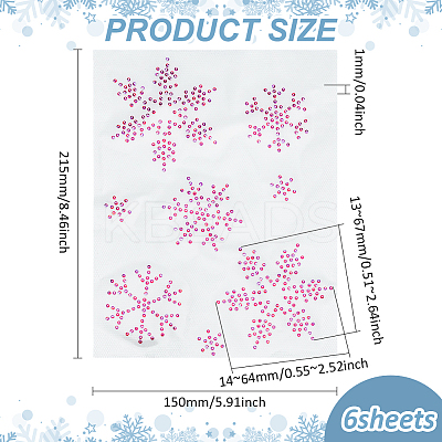 Snowflake Pattern Hotfix Rhinestones DIY-WH0430-205B-1