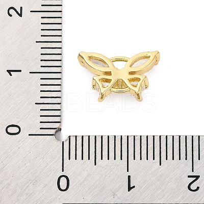 Brass Clear Cubic Zirconia Connector Charms/Links FIND-L019-07G-08-1