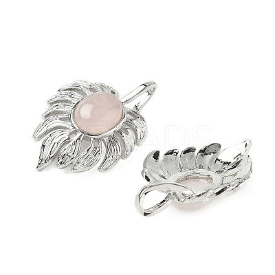 Natural Rose Quartz Pendants G-L623-04P-10-1
