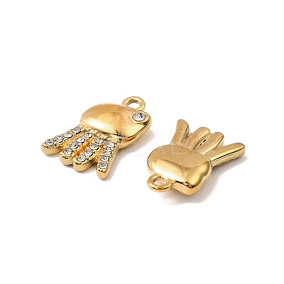 304 Stainless Steel with Crystal Rhinestone Charms STAS-G358-05G-03-1