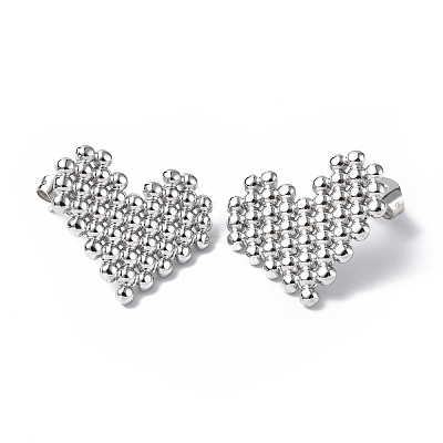 Non-Tarnish 304 Stainless Steel Heart Stud Earrings for Women STAS-B034-17P-1