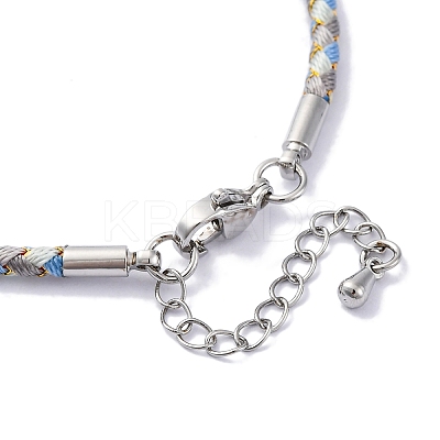 Polyester Cord Braided Bracelet Makings MAK-Z003-01P-17-1