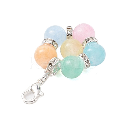 Flower Natural & Dyed Selenite Beads Pendant Decorations HJEW-TA00242-1