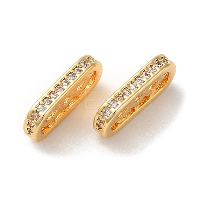 Brass Micro Pave Cubic Zirconia Multi-Strand Links KK-P239-02A-G-1