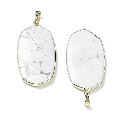 Natural Howlite Pendants G-K338-05C-1
