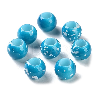 Spray Painted ABS Plastic European Beads KY-G033-01B-05-1