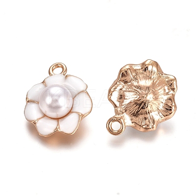 Light Gold Plated Alloy Enamel Pendants X-PALLOY-TAC0009-67-1