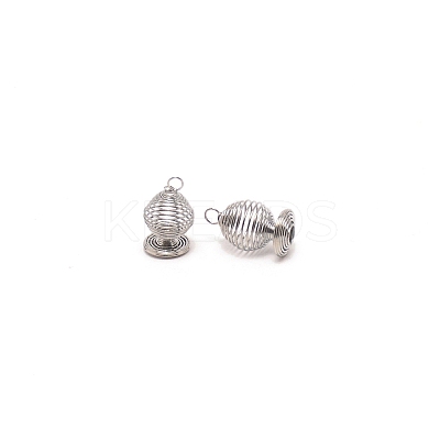 Spiral Bead Cage PALLOY-WH0092-61-1