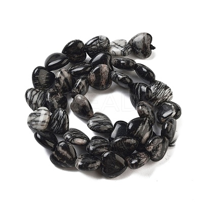Natural Black Netstone Beads Strands G-B022-27C-1