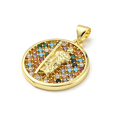 Brass with Cubic Zirconia Pendants FIND-Z023-09B-01-1