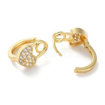 Brass Micro Pave Clear Cubic Zirconia Hoop Earrings EJEW-C121-10G-1