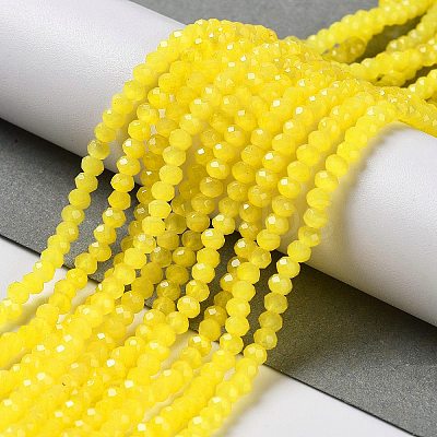 Baking Paint Imitation Jade Glass Bead Strands DGLA-A034-J2MM-A30-1