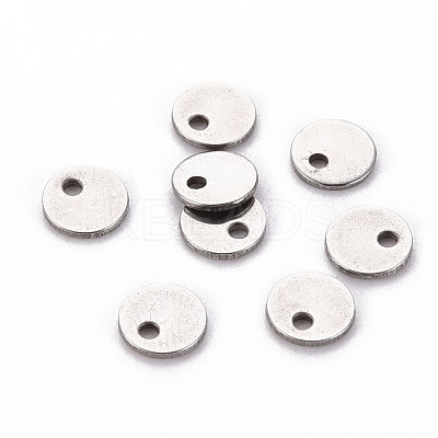 Non-Tarnish 201 Stainless Steel Stamping Blank Tag Pendants STAS-T058-6mm-P-1