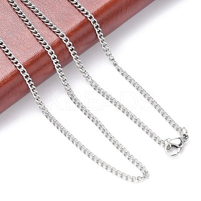 Tarnish Resistant 304 Stainless Steel Curb Chain Necklaces X-STAS-O037-114P-1