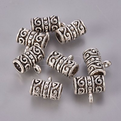 Antique Silver Tibetan Style Tube Tube Bails LF10587Y-1