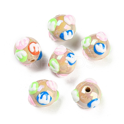Hand Painted Acrylic with Enamel Beads MACR-K354-29-1
