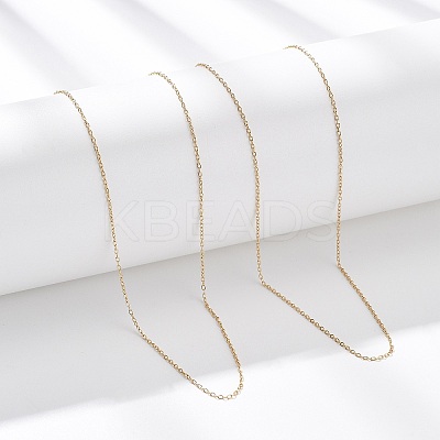 1MM 304 Stainless Steel Cable Chain Necklaces X-NJEW-T016-15G-1