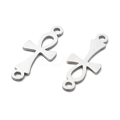 304 Stainless Steel Religion Ankh Cross Links Connector Charms STAS-S153-01P-1
