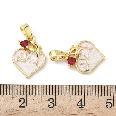 Brass Micro Pave Cubic Zirconia with Enamel Pendants KK-Z134-03G-02-1