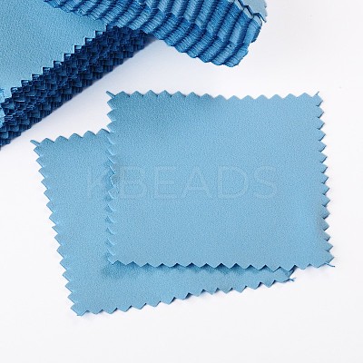 15Pcs Faux Suede Fabric Square Silver Polishing Cloth AJEW-FS0001-44-1