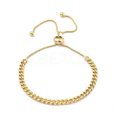 Brass Cable Chains Slider Bracelet for Women BJEW-G643-01G-1