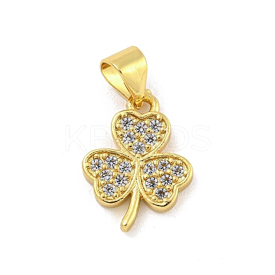 Rack Plating Brass Pave Cubic Zirconia Charms KK-G513-12G-1