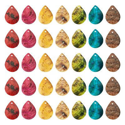 70Pcs 7 Colors Spray Painted Natural Akoya Shell Pendants BSHE-TA0001-03-1