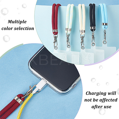 5 Sets 5 Colors Adjustable Nylon Phone Lanyards for Around The Neck AJEW-GA0005-50-1