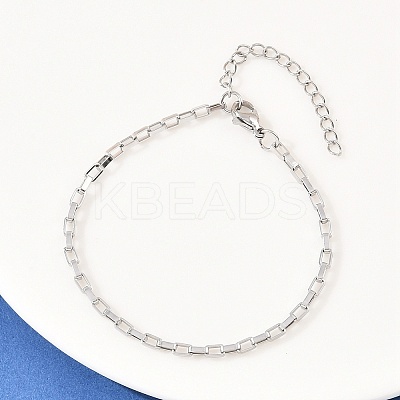 201 Stainless Steel Rectangle Link Chains Chain Bracelets for Women LS-BJEW-G767-01C-P-1