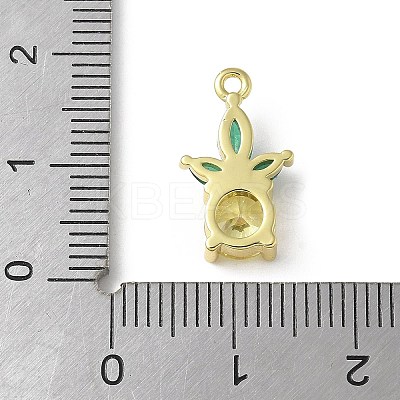 Brass Micro Pave Cubic Zirconia Pendants KK-P290-02C-G-1