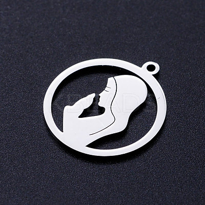 Tarnish Resistant 201 Stainless Steel Pendants STAS-S105-JN383-1-15-1
