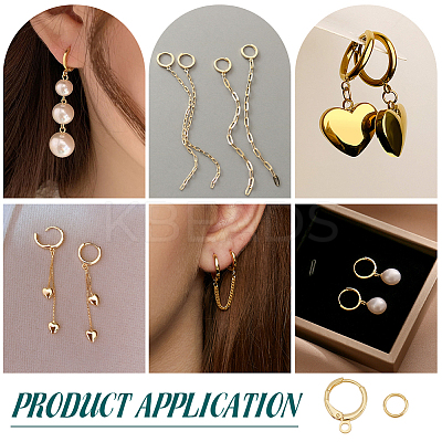Brass Leverback Earring Findings KK-PH0012-67-1