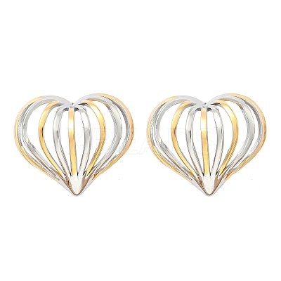 304 Stainless Steel Two Tone Stud Earrings EJEW-D319-01GP-1