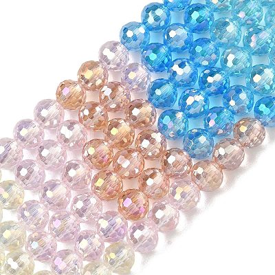 Electroplate Glass Beads Strands EGLA-D300-06-6mm-07-1