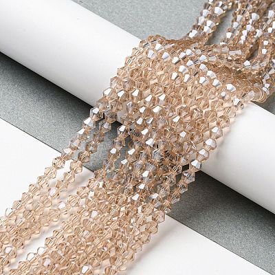 Transparent Electroplate Glass Beads Strands GLAA-F029-2mm-C12-1