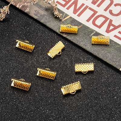 Iron Ribbon Crimp Ends E005Y-G-1