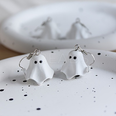 Ghost Alloy Resin Dangle Earrings FS-WG96166-01-1