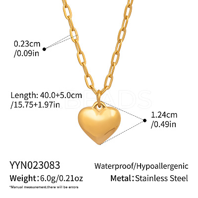Sweet Design 304 Stainless Steel Heart Pendant Necklaces DY4160-1-1