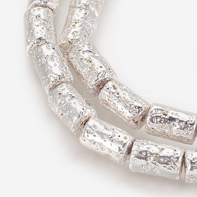 Electroplated Natural Lava Rock Beads Strands G-P400-03S-1
