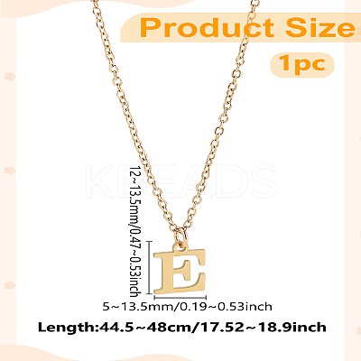 304 Stainless Steel Letter Pendant Necklaces NJEW-LP0001-53E-G-1