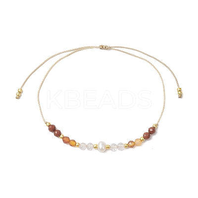 Chakra Theme Adjustable Natural Mixed Gemstone Braided Bead Bracelets for Women BJEW-JB11619-1