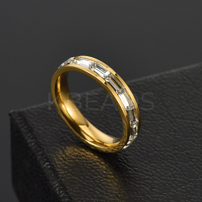 304 Stainless Steel with Crystal Rhinestone Finger Rings FS-WGF5DC4-13-1