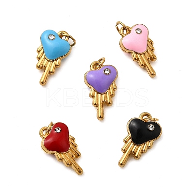 304 Stainless Steel Enamel Pendants STAS-B097-24G-1