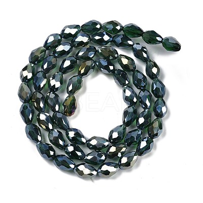 Transparent Electroplate Glass Beads Strands EGLA-N013-T6mm-B15-1