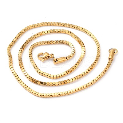 304 Stainless Steel Box Chain Necklaces NJEW-I245-02A-G-1