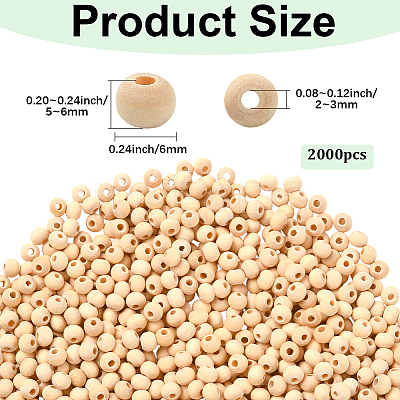 Natural Unfinished Wood Beads WOOD-SP0001-62A-1