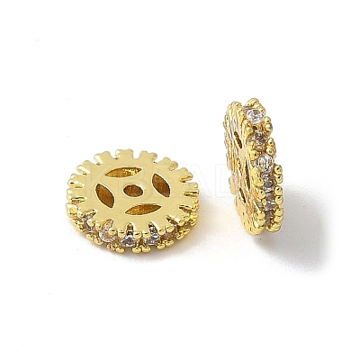Brass Micro Pave Cubic Zirconia Beads KK-D324-11G-02-1